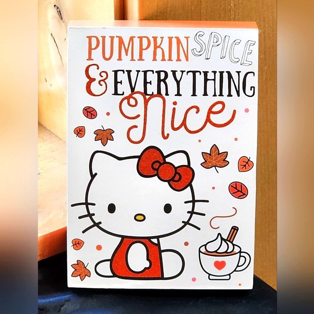 Hello Kitty Block Sign Wall Art "Pumpkin Spice & Everything Nice"